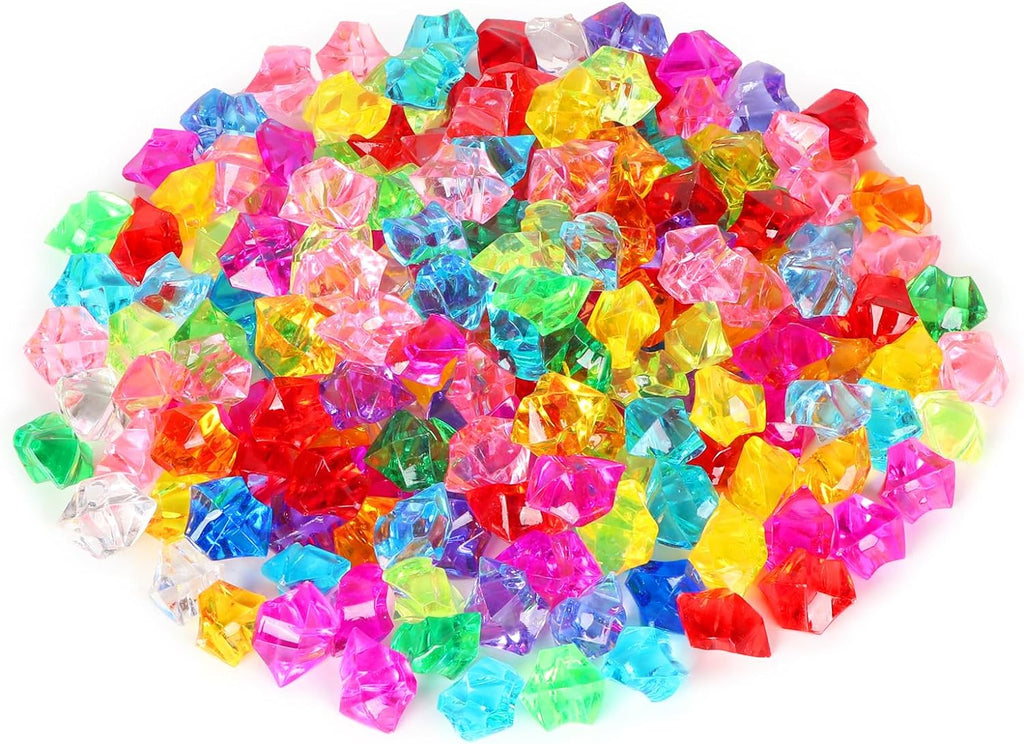Electric Fireplace Accessory Crystal Stones 1 inch Acrylic Crushed Ice Rocks 1.1 LB, Colorful