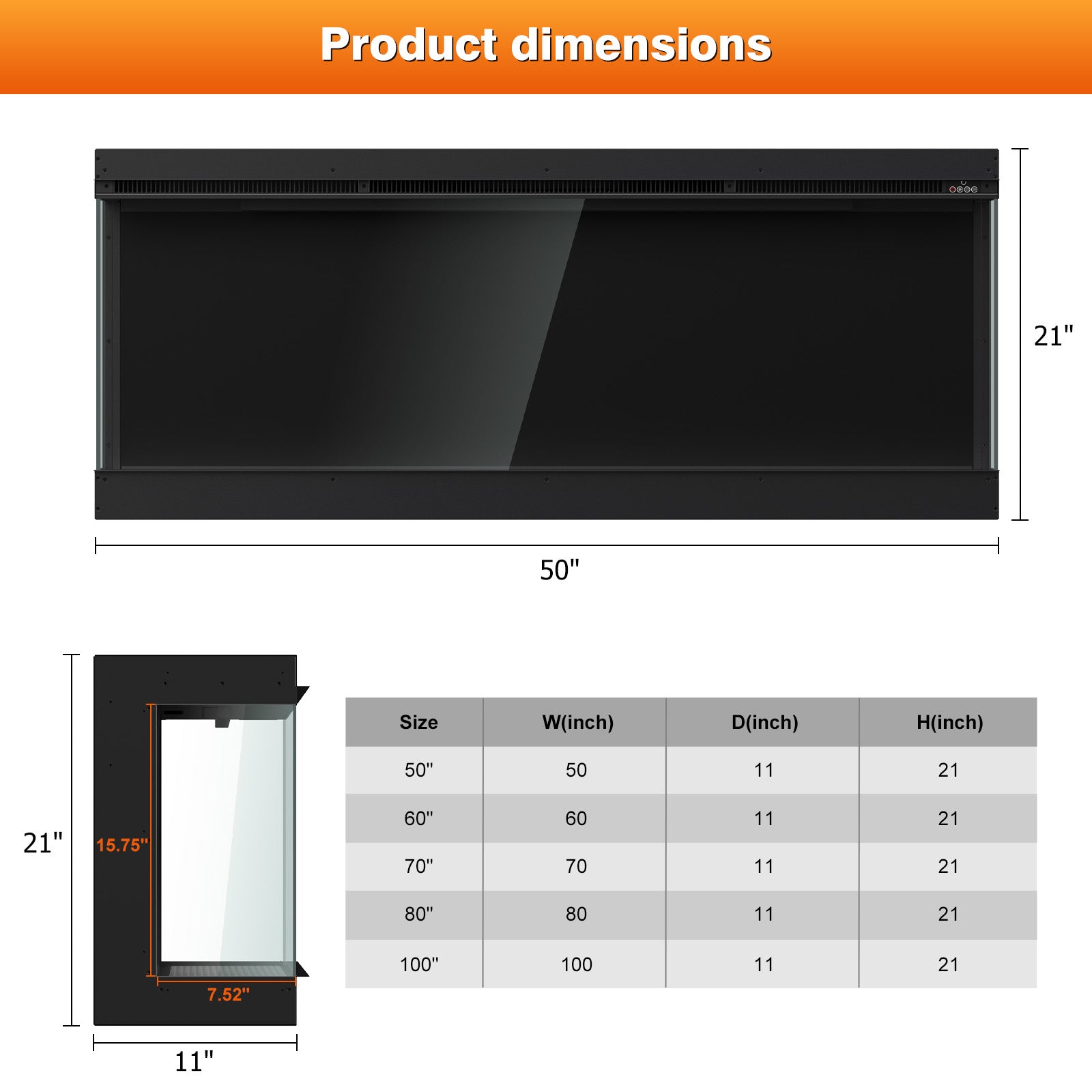 Recessed 3-Sided Electric Fireplace, 50-inch Smart WiFi 251 Flame Colors Combination Inserts Eletric Fire Place Heater for Living Room Indoor Use with Remote Control, Log & Crystals, Black