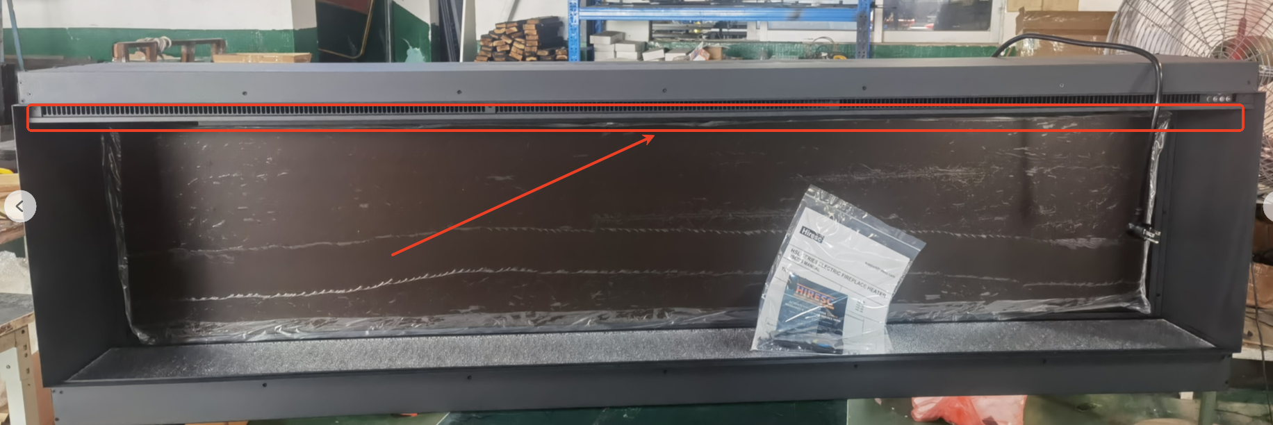 Metallic Glass Pressure Strip for 3 Sided Electric Fireplaces